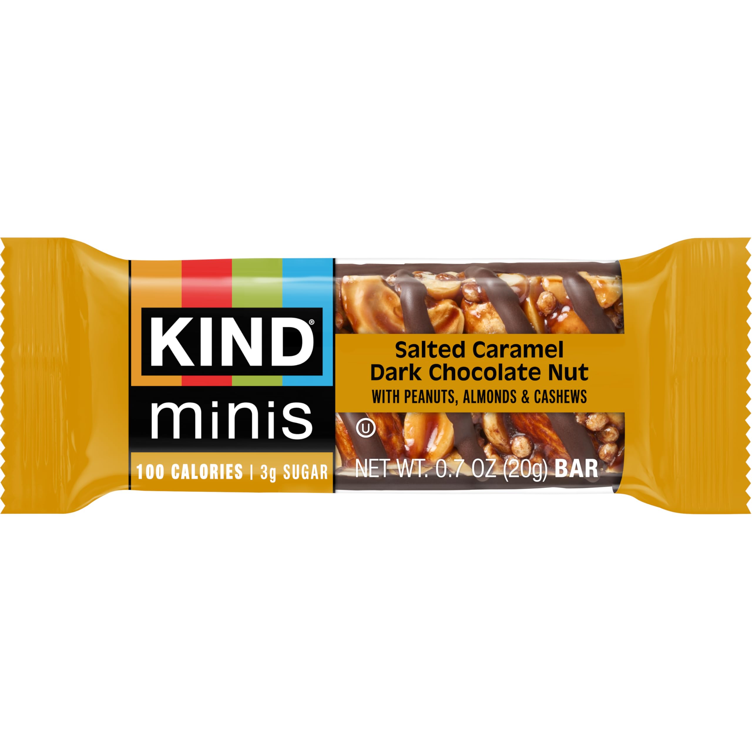 KIND Bar Minis, Salted Caramel Dark Chocolate Nut & Dark Chocolate Mandorle Coconut, confezione variety Pack, senza glutine, 100 calorie, a basso contenuto di zucchero, 80 pezzi