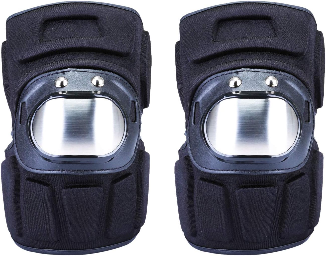 WILDKEN Rodilleras de Protección Cojines Pad Almohadillas de Espuma EVA Protectores de Rodilla con Cierre de Velcro Protección para Motocicleta Bicicleta Skate Patinaje (Adulto(metal))