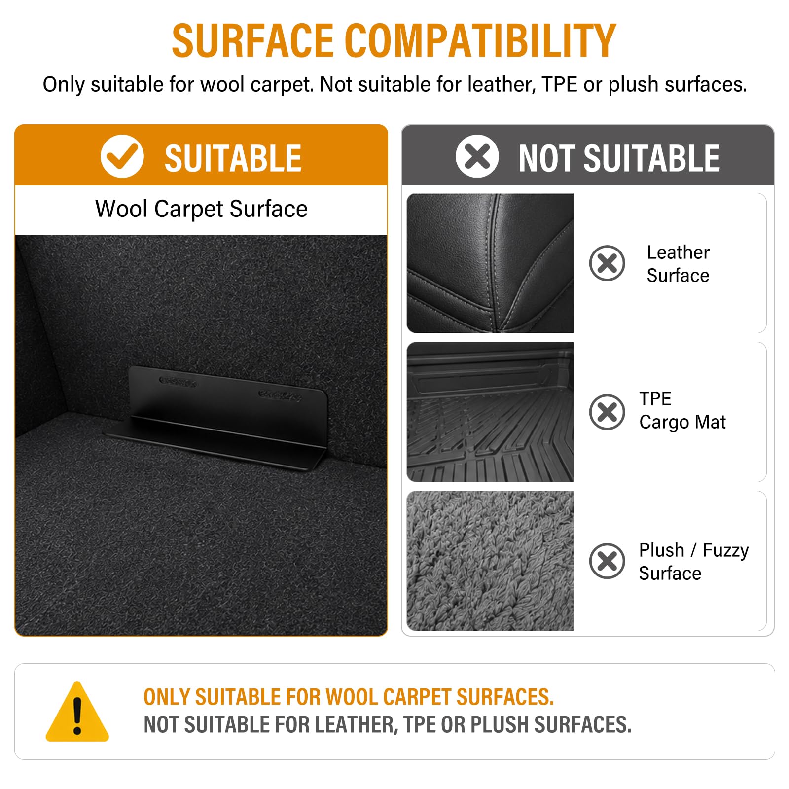 4 Pièces Fixation pour Coffre de Voiture en Acier Inoxydable | Coffre à Scratch,Bloque Bagage Antidérapant pour Tapis de Laine,Rangement Coffre de Voiture pour Berline, SUV,Camping Car
