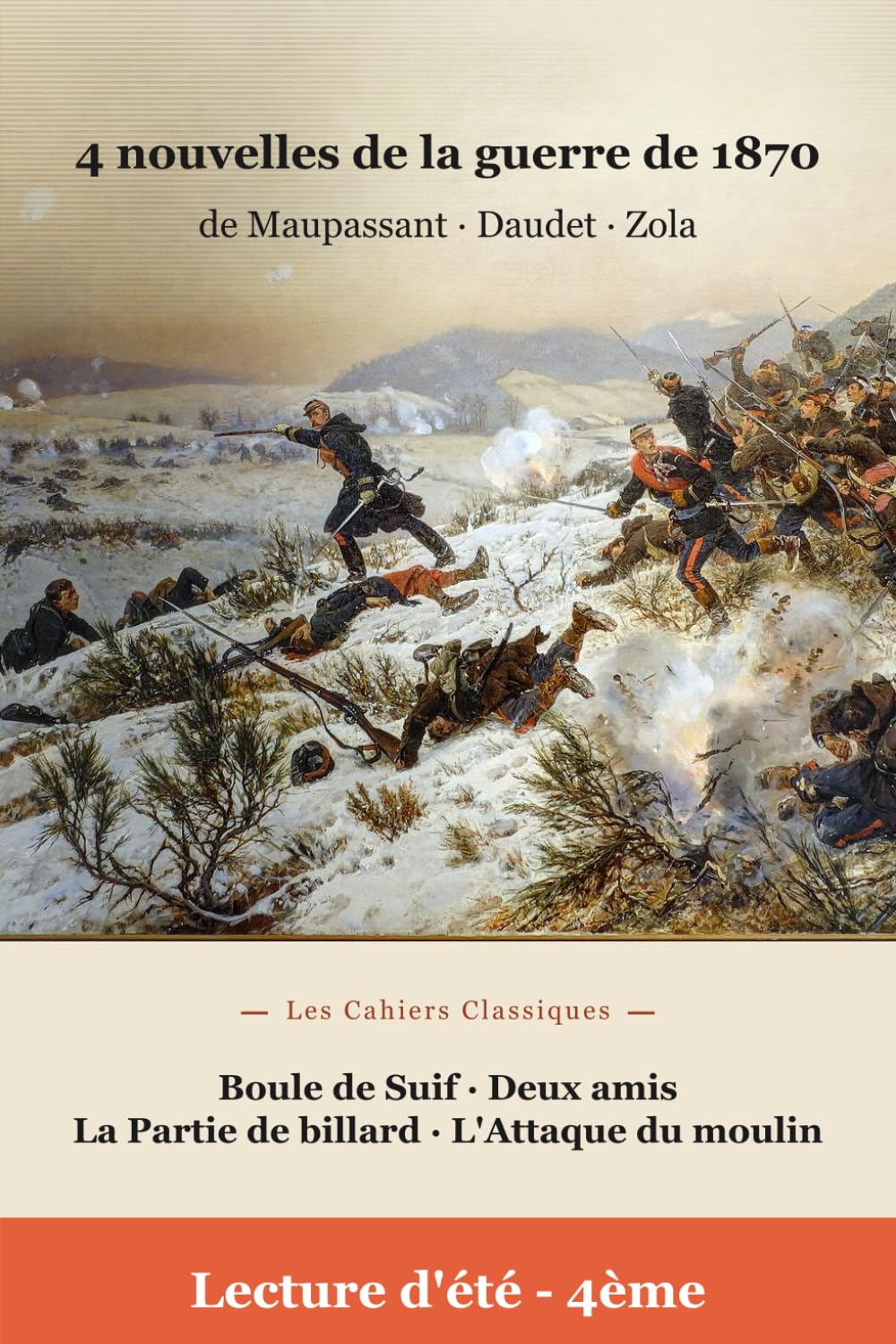 Lectures de l'été Spécial 4e - Nouvelles de la guerre de 1870 (Édition annotée): 4 récits de Maupassant, Daudet et Zola annotés pour les lectures d'été - carnet de lecture, questions, lexique