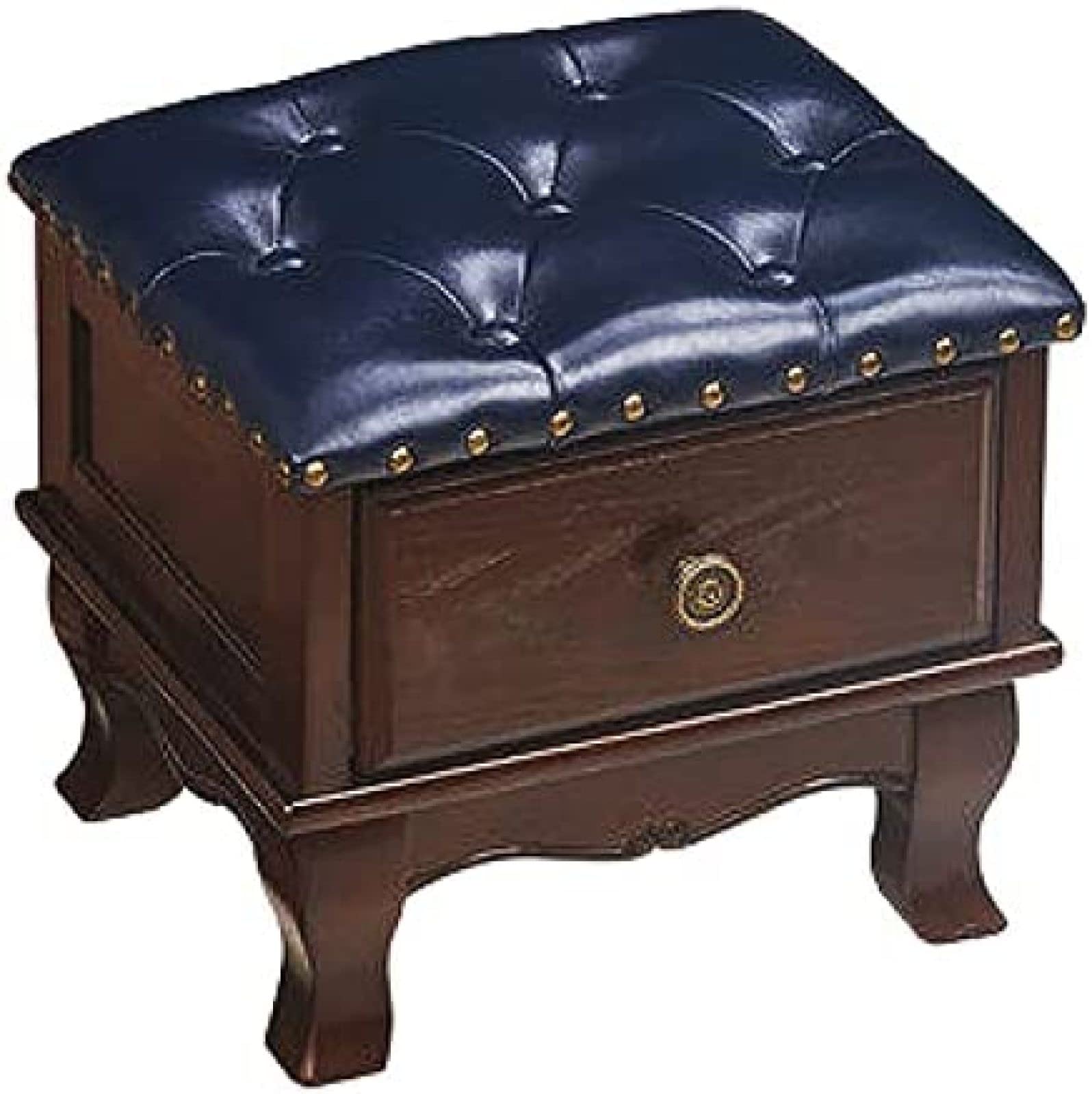 Tabouret à chaussures pour salon et chambre avec rangement en cuir capitonné