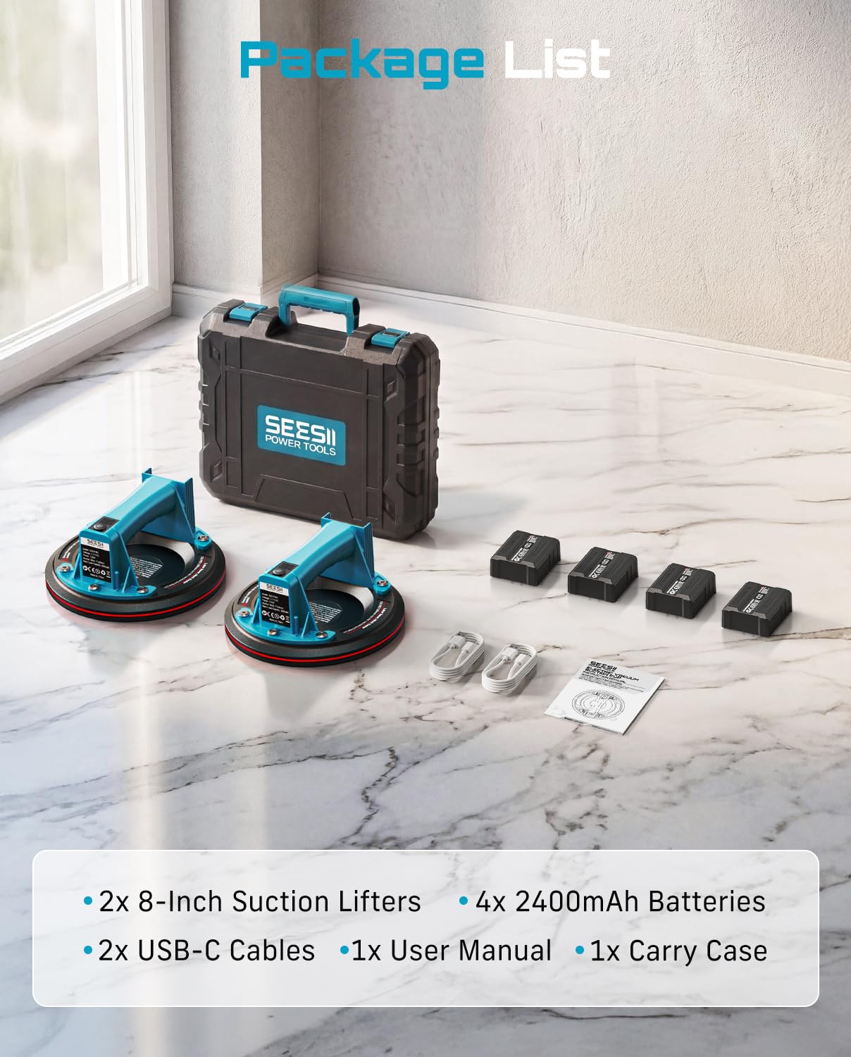 Electric Suction Cups - 600 LBS Glass Lift -9 Electric Suction Cups - 600 LBS Glass Lift -9