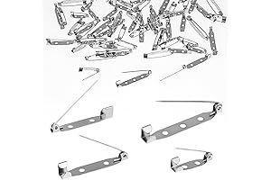 4 Size 50Pcs Bar Pins Backs Safety Clasp, Silver Brooch Clasp Pins