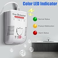 Vista 6 de Detector de gas natural de alta precisión y alarma combustible, Plug and Play con tecnología avanzada de chip, alarma de 85 dB para metano, propano