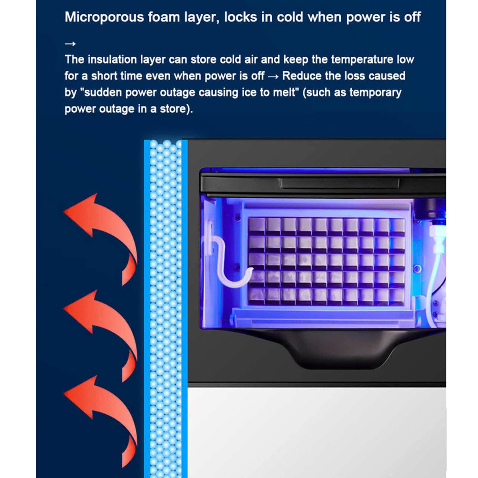 Máquina para Fabricar Hielo 100kg/24 H Almacenamiento 15Kg,45 Cubitos por Ciclo Acero Inoxidable,Independiente Y Encimera con Pantalla LED Y Autolimpieza,para Bar,Restaurante