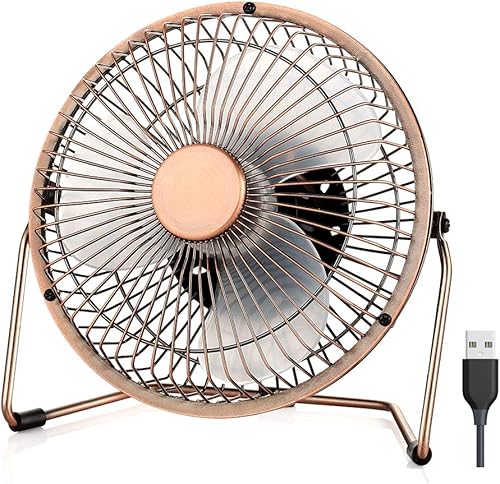 EasyAcc Ventilador de escritorio USB de 6 pulgadas, rotación de 360°, pequeño y silencioso, potente flujo de aire portátil fuerte, mini ventilador