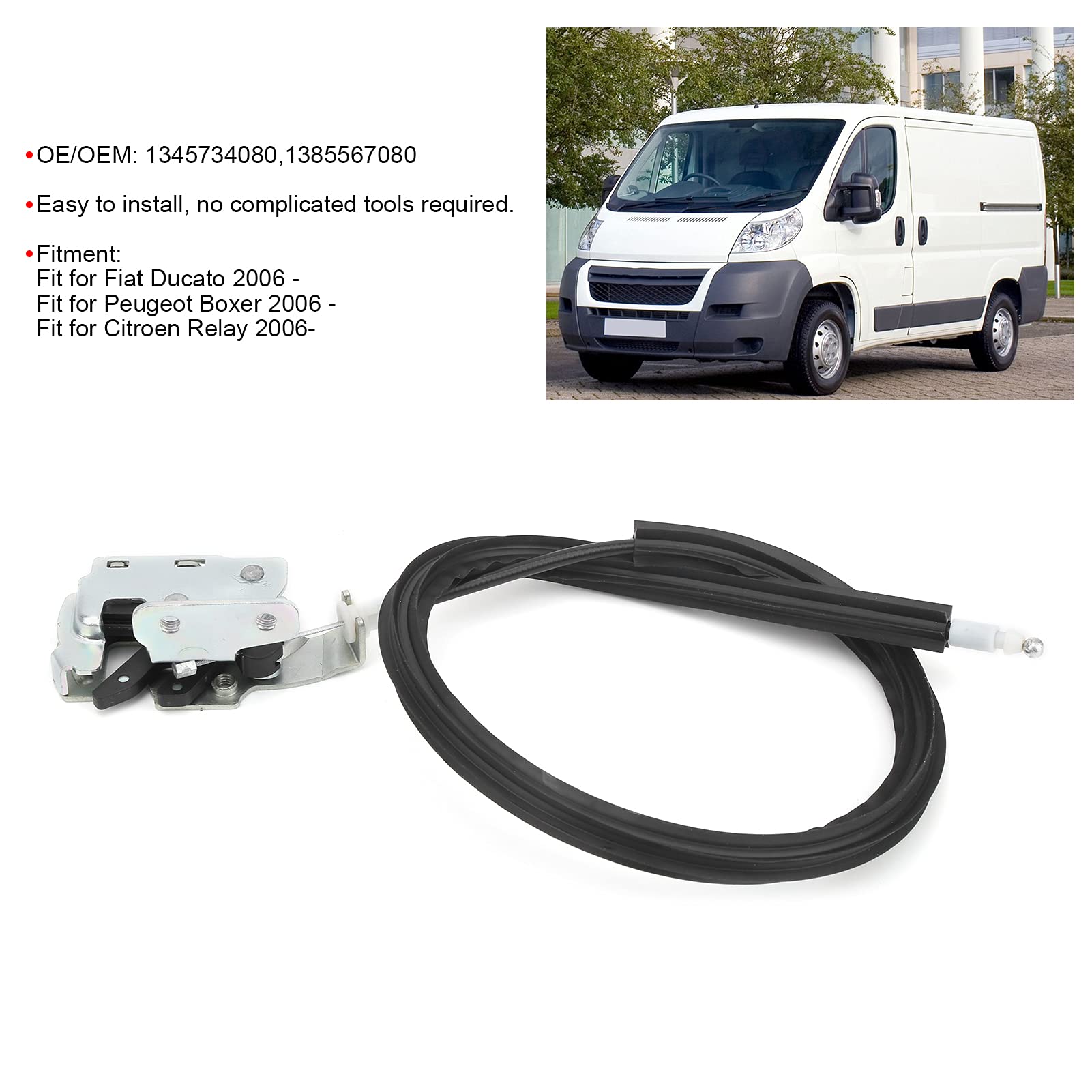 Generic 1345734080 Cavo di Blocco Serratura Porta Posteriore Cavo Durevole Adatto per Ducato 2006 - Comodo da Usare per i Proprietari di Officine di Riparazione Auto