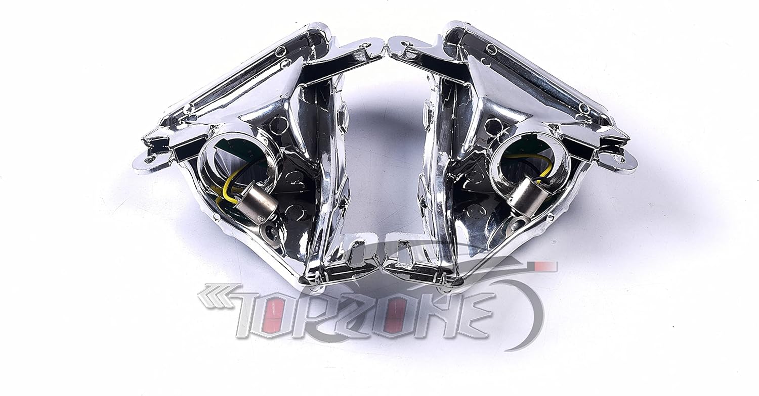 TOPZONE Compatible for Suzuki 2006-2019 Ninja ZX-14 / ZX-14R ; Suzuki 2006-2019 ZZR1400 / ZZR 1400 ABS; Front/Rear Turn Signal Blinker Lamp Light Idicator (Front LED Turn Signal, Smoke Lens)