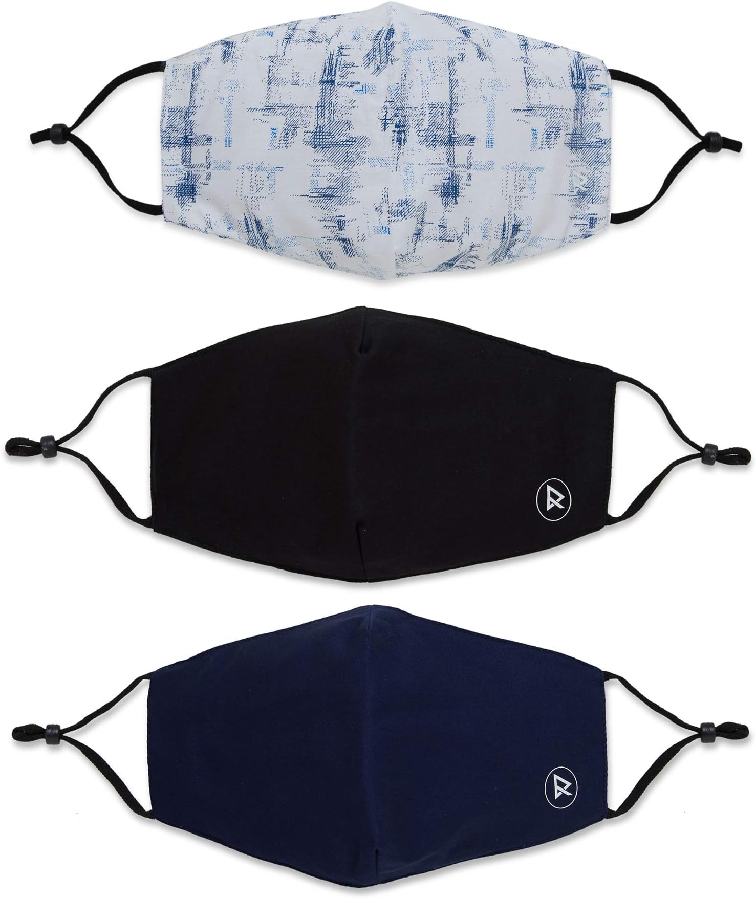 Risque - Adjustable Face Masks | 3 Ply Reusable Face Masks | Unisex Cloth Face Mask | Premium Breathable & Washable | Perfect for Home, Office, Work & Outdoor | Available in 4 Combos | Pack of 3