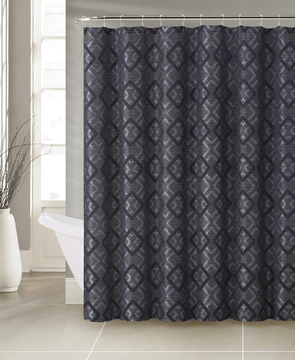 Luxury Home 13 Piece Lucas Jacquard Shower Curtain Set