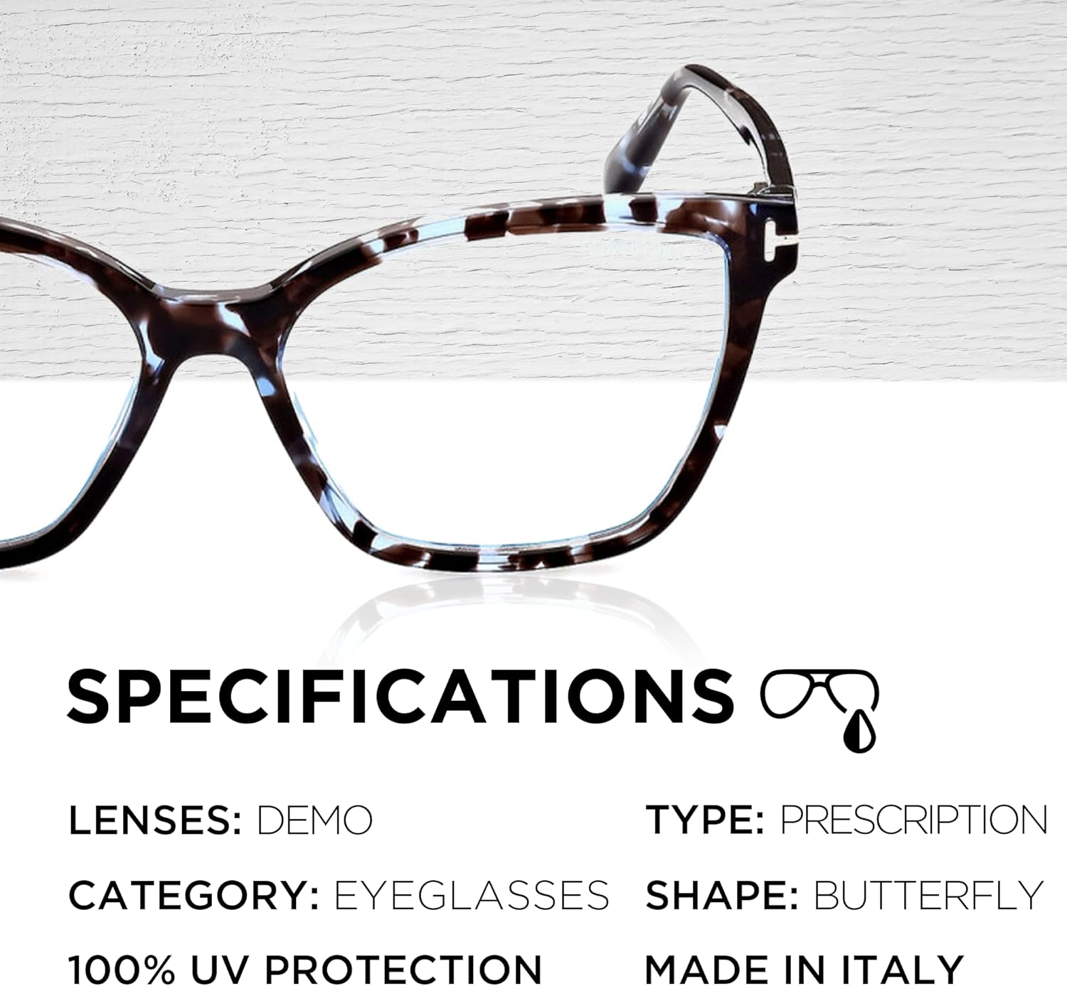 Tom Ford FT5812-B Butterfly Shape Eyeglass Frame + Bundle With eSHADES Eyewear Cleaning Kit, 53 mm, Havanacoloured ( 53 Mm ) - Image 4