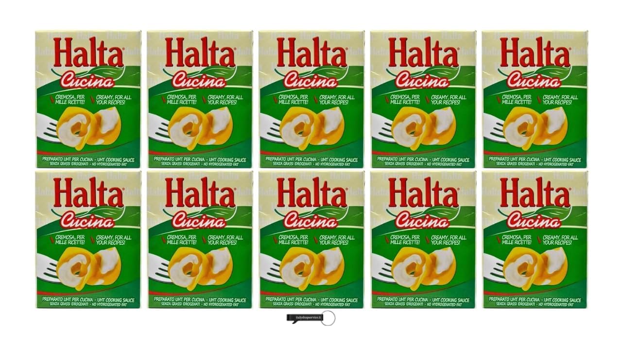 Halta Cucina Crema da Cucina UHT, 200 ml, Confezione da 10 Pezzi, Per Pasta e Sughi