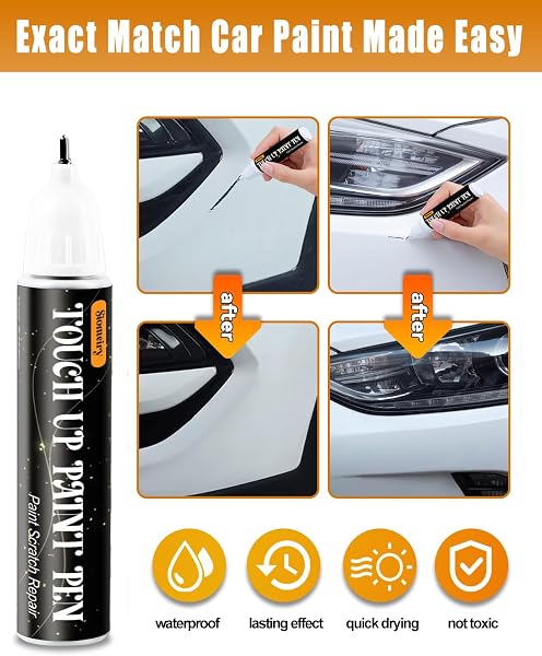 Oxford White YZ/Z1/M6887 Compatible with Ford 2-in-1 Touch Up Paint Pen Ultimate Car Scratch Repair Kit,Quick Fix Rust-Resistant and Long-Lasting Paint Scratch Remover - 5