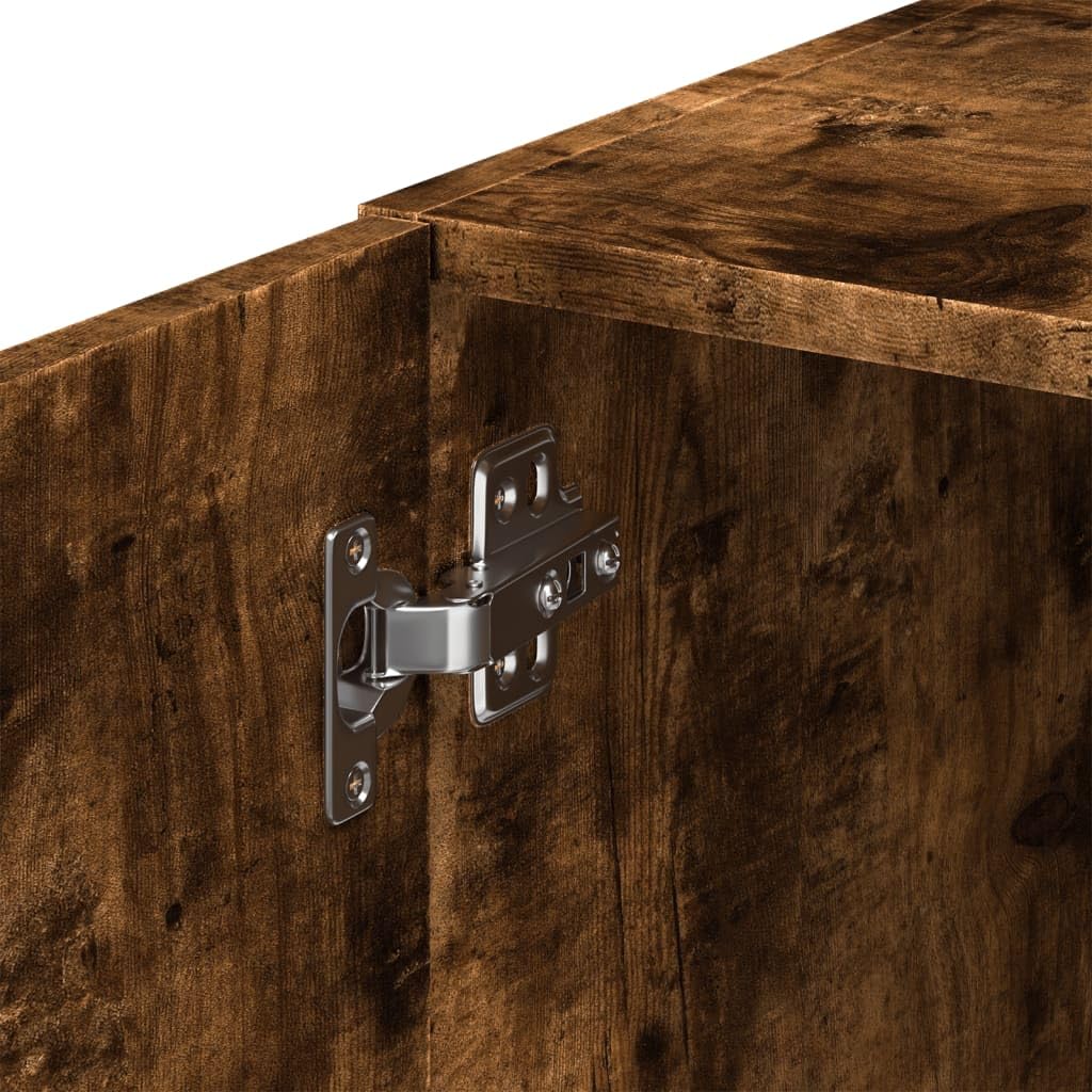 vidaXL Wandschrank, Hängeschrank mit Stauraum, Lagerschrank Wandmontage für Wohnzimmer Schlafzimmer Garage, Aufbewahrungsschrank Schrank, Räuchereiche Holzwerkstoff