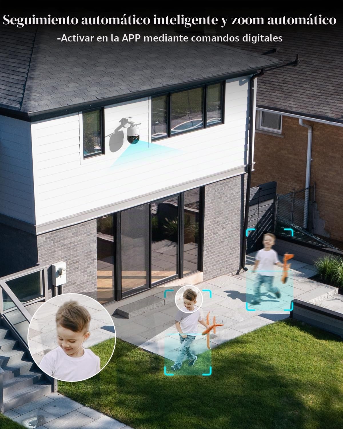 Ctronics 5MP 30X Cámara Vigilancia WiFi Exterior Visión Nocturna HD de 150M | Cámara de Seguridad PTZ Detección Humana, Seguimiento Automático, Alarma Audible, IP66 Impermeable (Blanco)