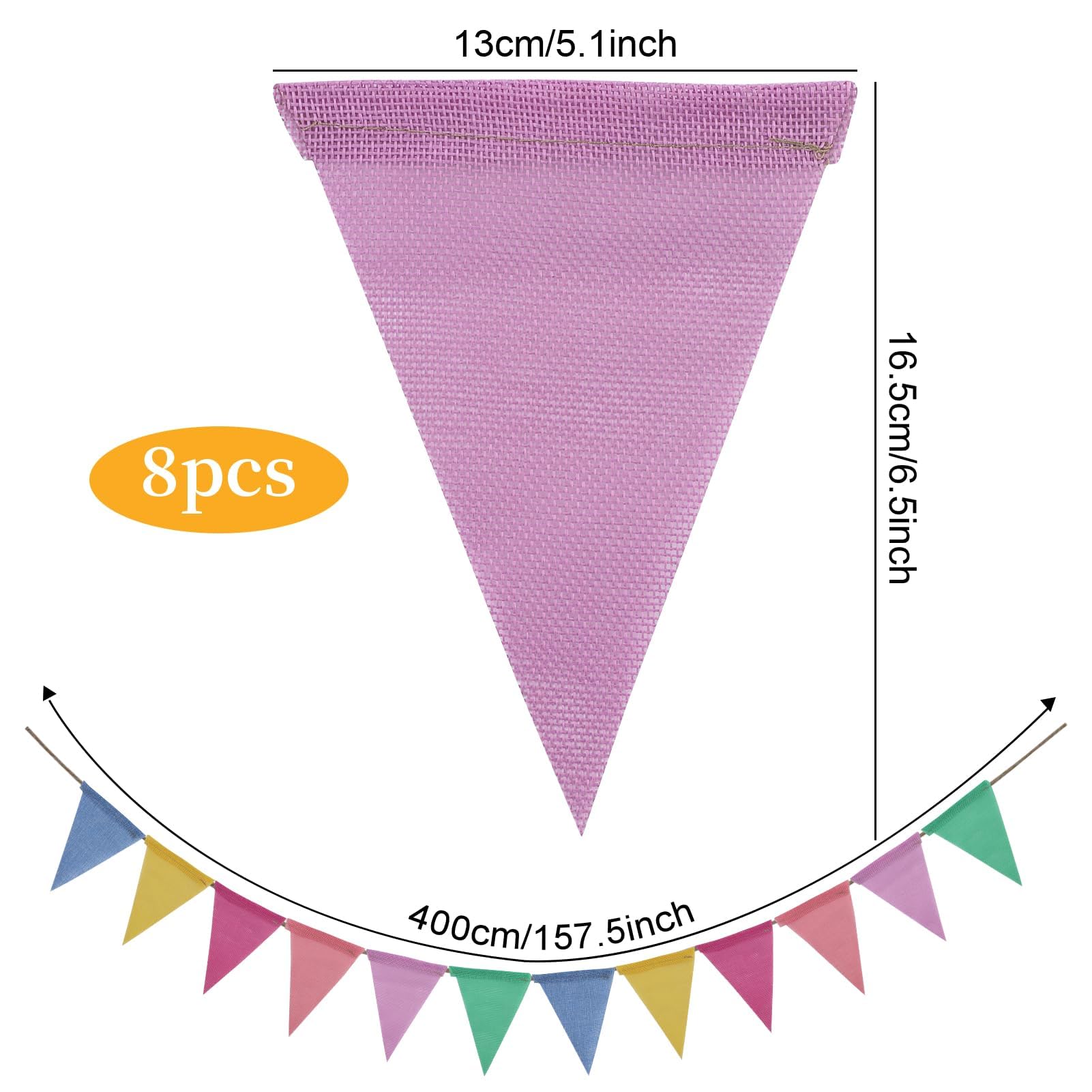 4 piezas–32M Banderines de tela pastel arco iris banderines al aire libre impermeable para cumpleaños, primavera, Pascua, aula, escuela, jardín, festival, carnaval, graduación, interior, guirnaldas