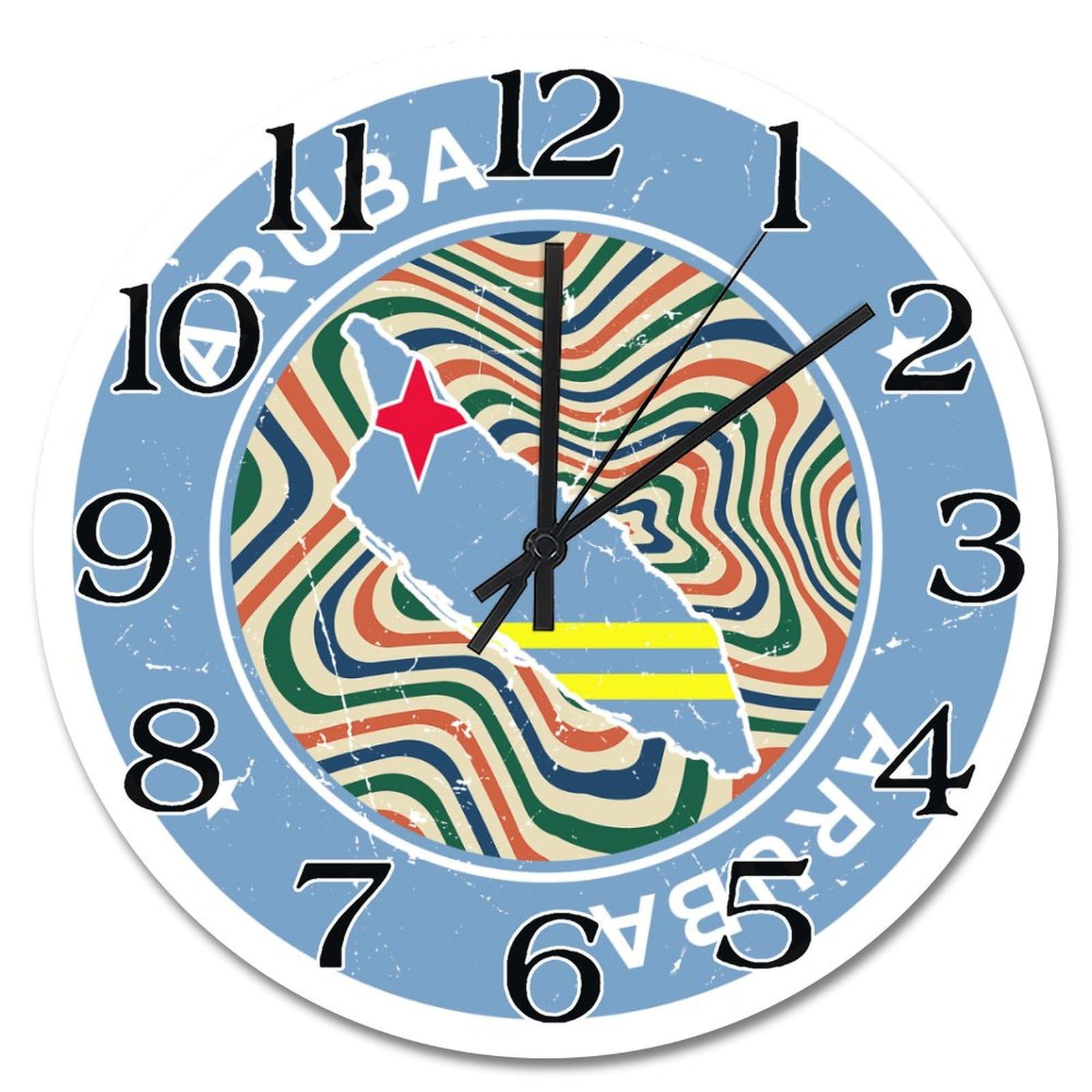 Horloge murale en bois Aruba de 38 cm pour salon et chambre vintage