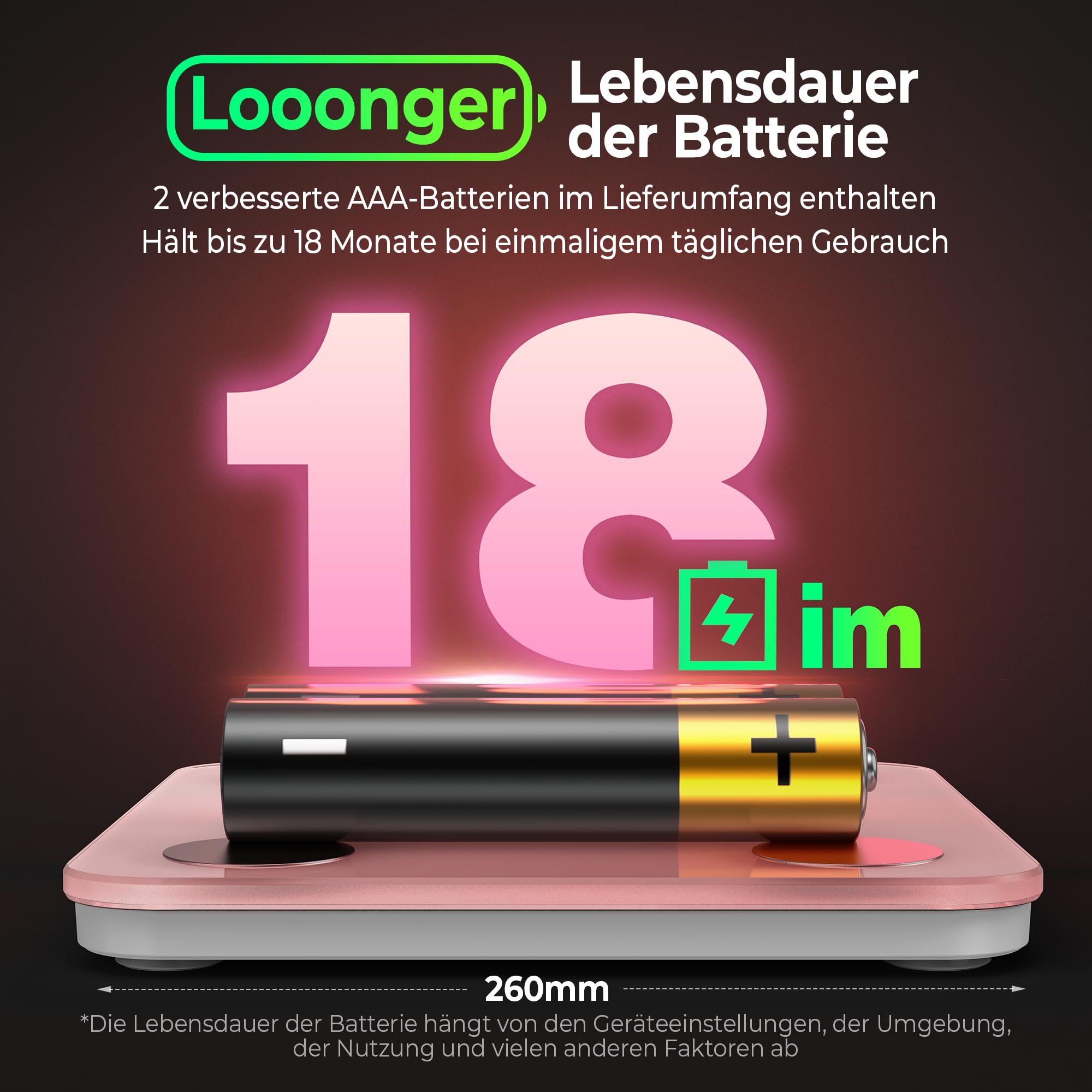 Ovutek Personenwaage Körperfettwaage für Körperfett, Körperwaage Digital mit Frei Smartphone-App BMI-Waage Genaue 14 Körperzusammensetzung, Rosa Waage Personen 180kg