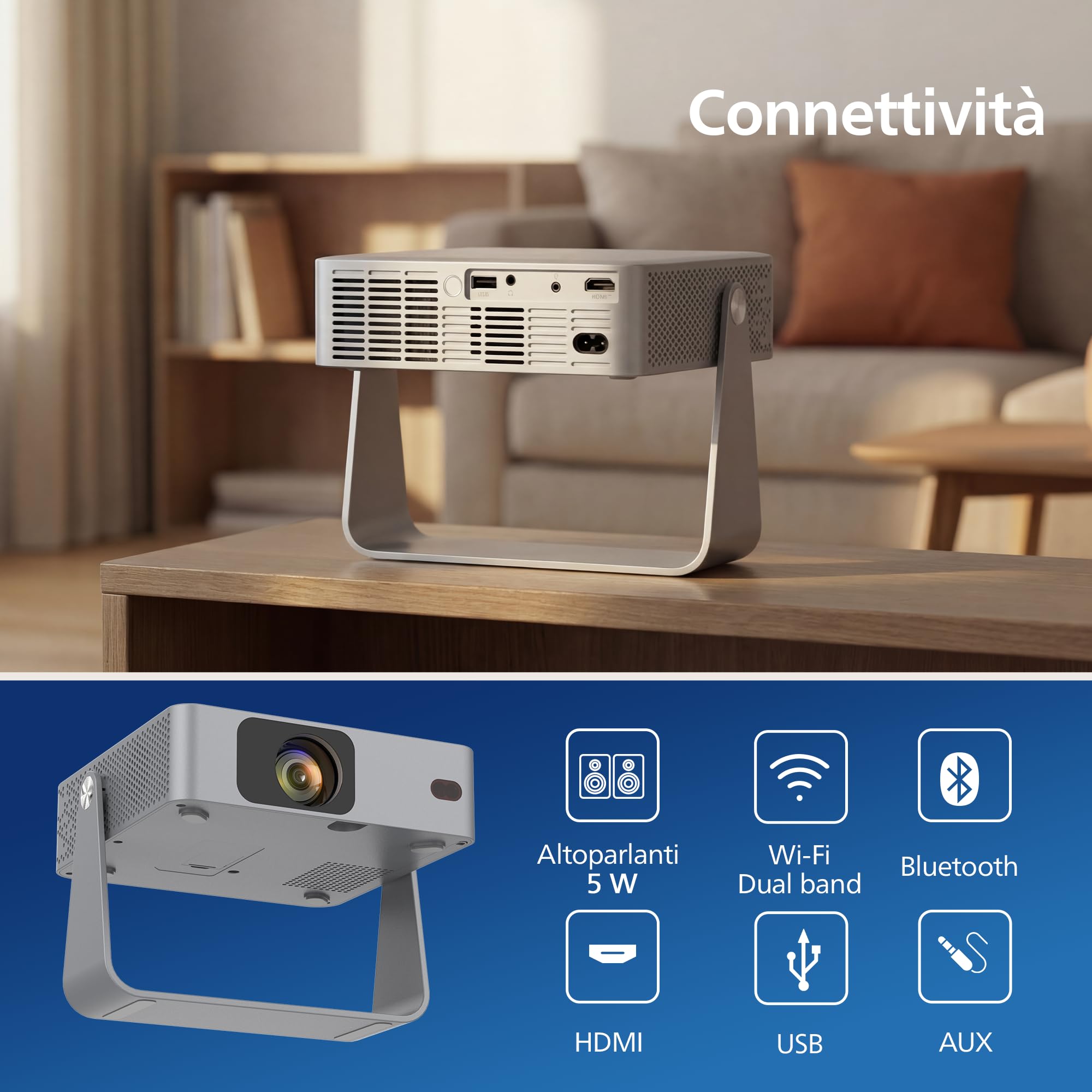 Videoproiettore - PHILIPS - NeoPix 256 - Full HD 1080p - 250 ANSI lumen - 80 - Grigio