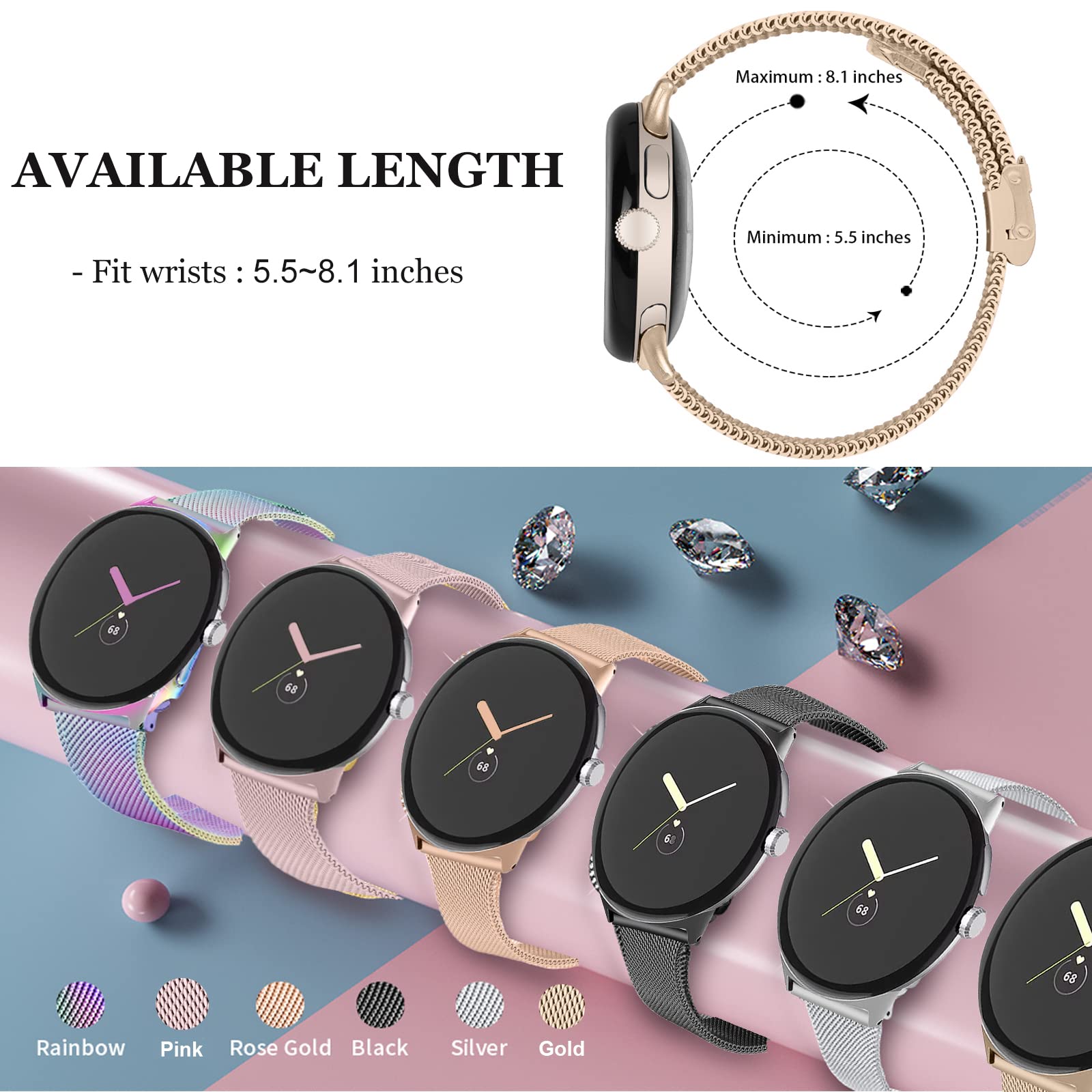Amazon.co.jp: [NINKI] 適応ステンレスバンド Google Pixel Watch2