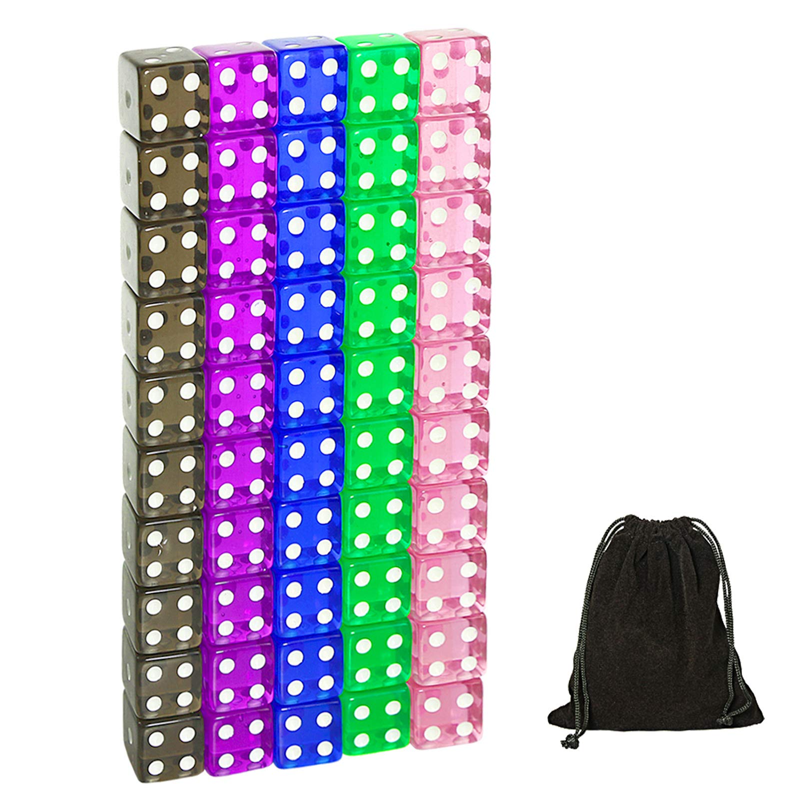 Amazon.com: SUNMON 50 Pcs Multi-Color Dice Set – 16MM Assorted