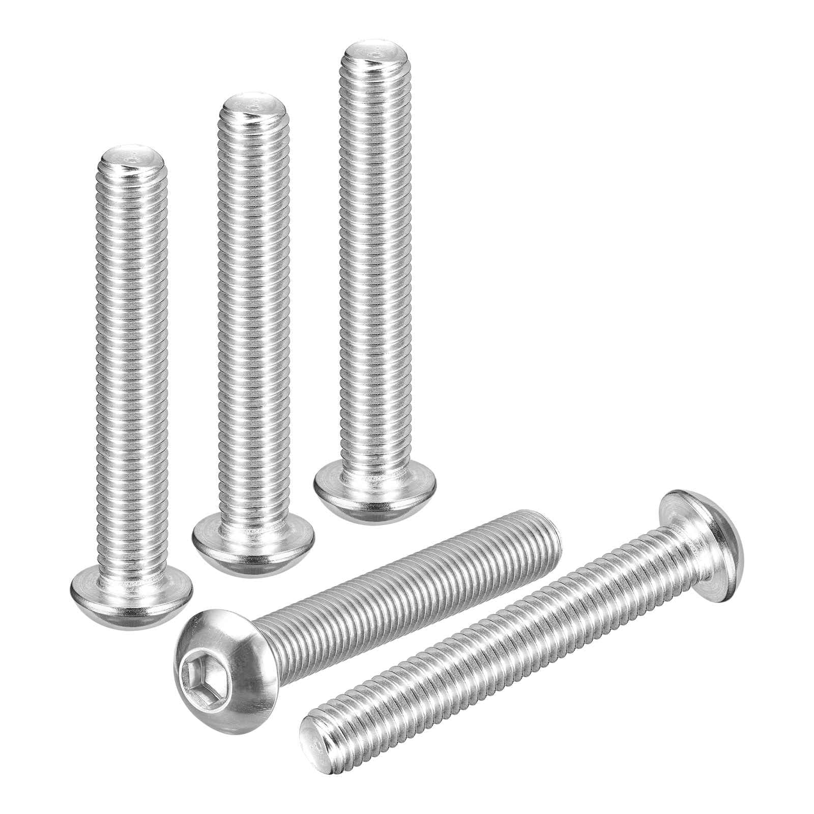 DTGN M10-1.5x65mm Button Head Socket Cap Screws - 10Pack - Good for Road Bicycle, Mountain Bike, Auto, Motorcycle - 304 Stainless Steel Whitewashed - Hex Socket Drive Fasteners — image 1