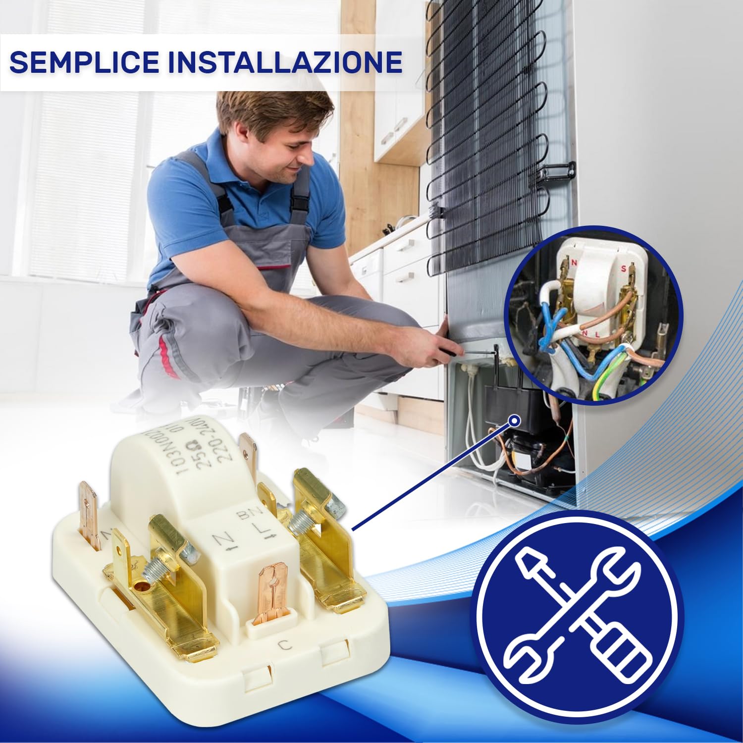 Rele di Protezione Motore del Compressore per Frigorifero 103N0021 per Danfoss - MADE IN EU - Garanzia di 10 Anni - MONTERAL