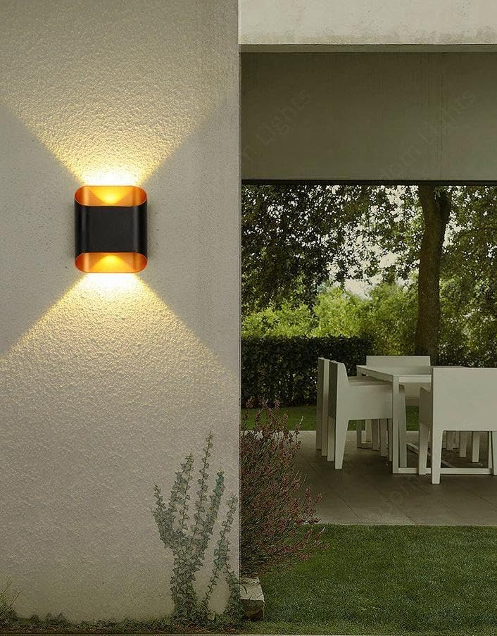 Image of FERA Waterproof Up Down Led Wall Lamp, Aluminium IP65 Body 2 Ray, Warm White, Indoor /Outdoor Decorative Wall Sconce Light, (NOVA)