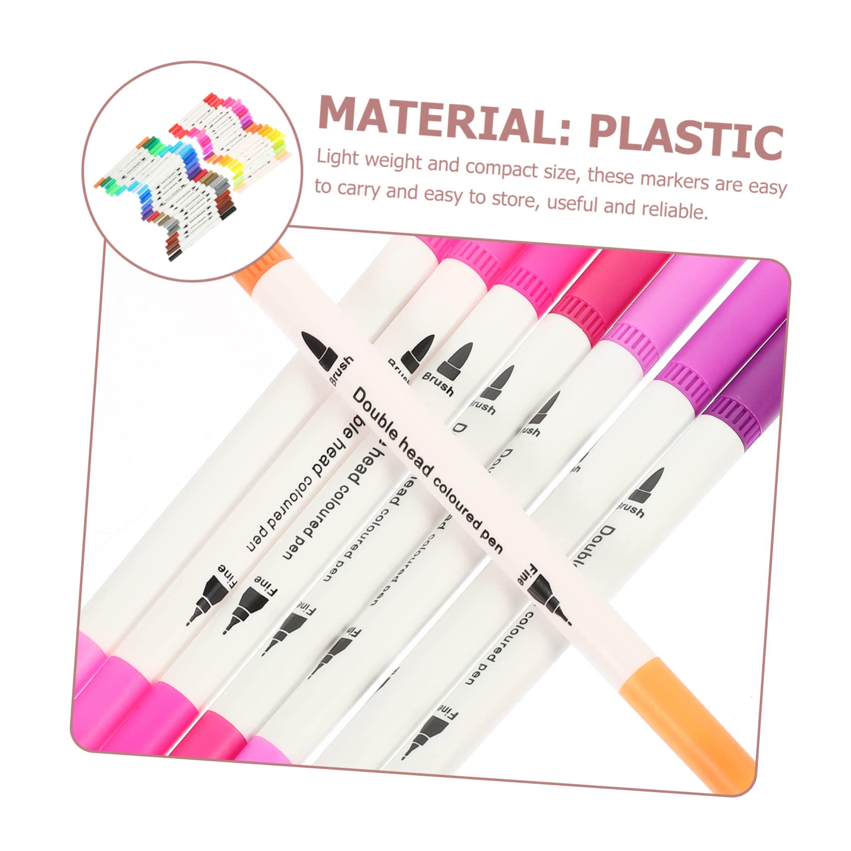 Pennarelli Acquerelli per Studenti e Artisti, 48 Pezzi, Set | Plastico, per Sketching e Outlining, Scrittura Fluida e Colorazione Uniforme