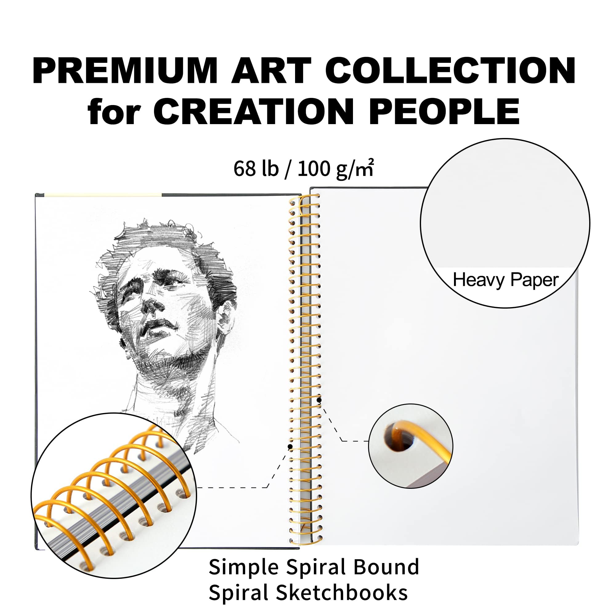 Yoment 9"x12" Hardcover Sketchbook - 120 Pages -5 Yoment 9"x12" Hardcover Sketchbook - 120 Pages -5