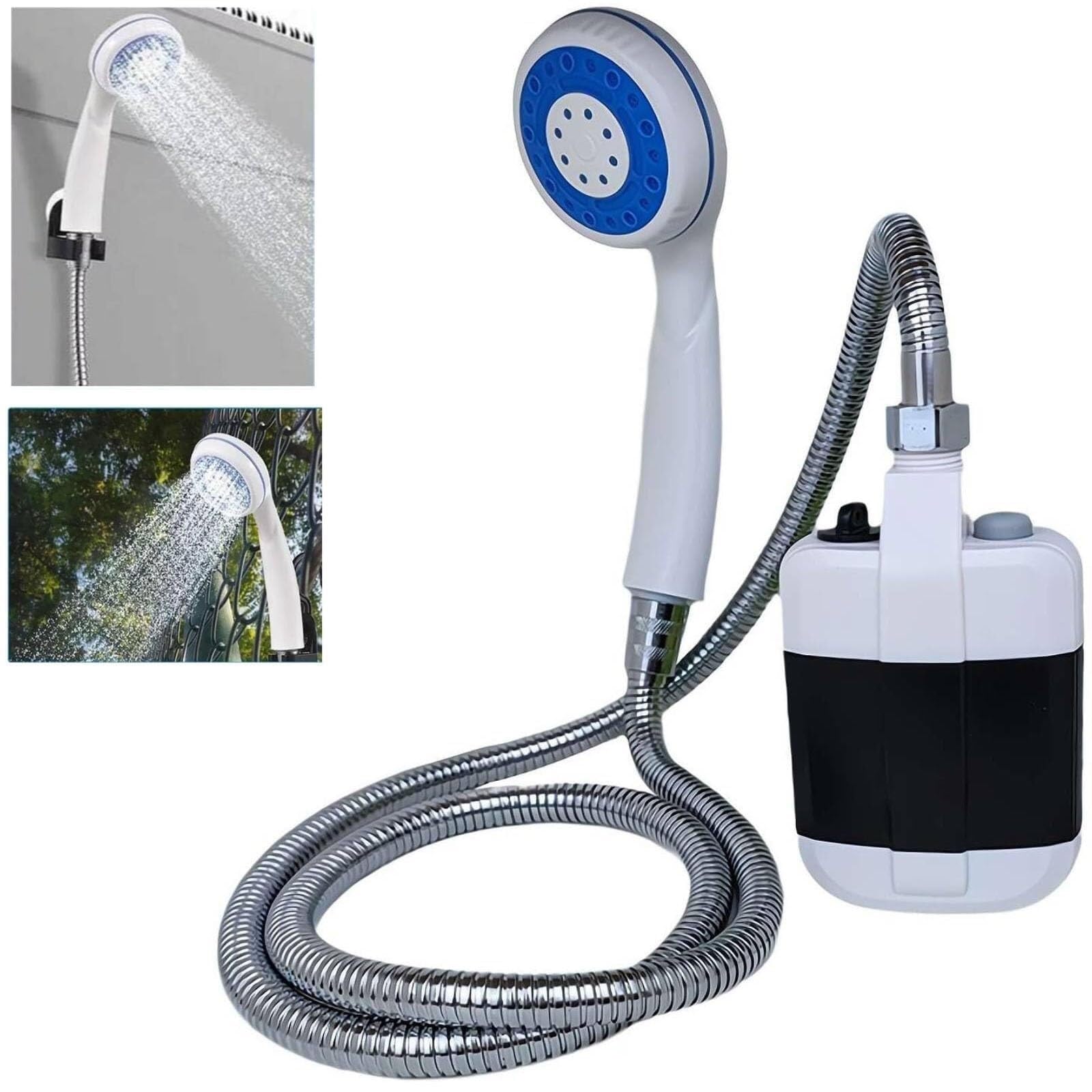 GLHYUOP Douche De Camping Rechargeable 25L – Autonomie 120 Min, Pompe Auto-amorçante, 12V, Pour Voiture/plage/jardin