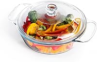 Vista 7 de Cazuela de vidrio cuadrado transparente con tapa, plato de hornear con cubierta, para horno, congelador y apto para lavavajillas