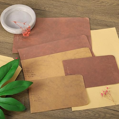 Miniatura 5 de PATIKIL Sobres de tarjetas de regalo vintage de 9.8 x 6.3 pulgadas, paquete de 50 sobres de tarjetas de Navidad de estilo retro para cumpleaños,