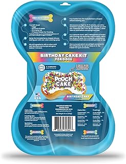 Dog Birthday Cake Kit - Birthday Cake Flavor with Sprinkles - Microwavable Dog Cake Mix, Dog Icing Mix and Dog Safe Sprinkles - Made in USA - Reusable Silicone Pan - Buy now