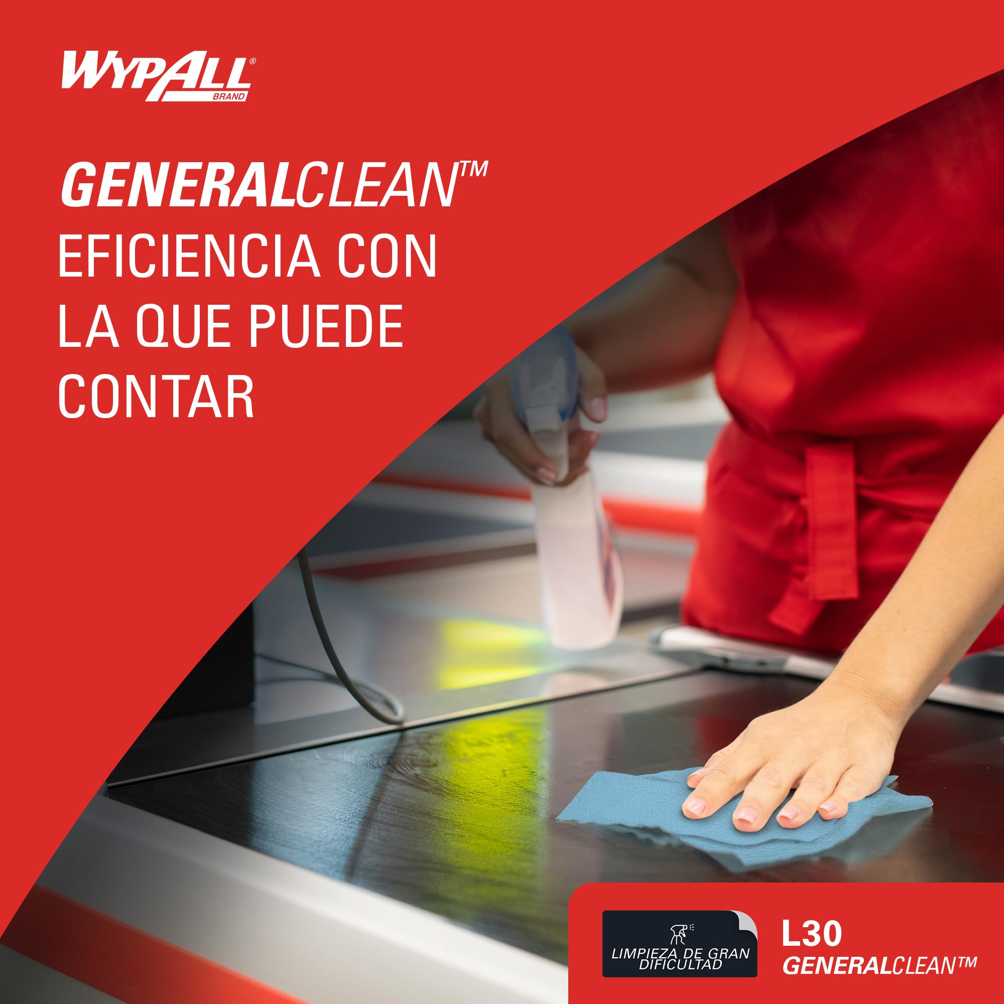 WypAll Rollo de Paños de Limpieza 7426, 3 Capas, Extra Grande y Ultra Absorbente, Paños Industriales Resistentes para Derrames, Aceites y Limpieza de Superficies, 1 Rollo x 670 Hojas