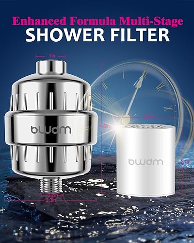 Miniatura 6 de Filtro de ducha de 15 etapas, filtro de agua dura, elimina el cloro, metales pesados y otros sedimentos, el suavizante de agua con vitamina C reduce