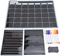 Vista 2 de 3 in 1 Magnetic Dry Erase Board Planner Set, with 8 Color Markers, Eraser, for Fridge