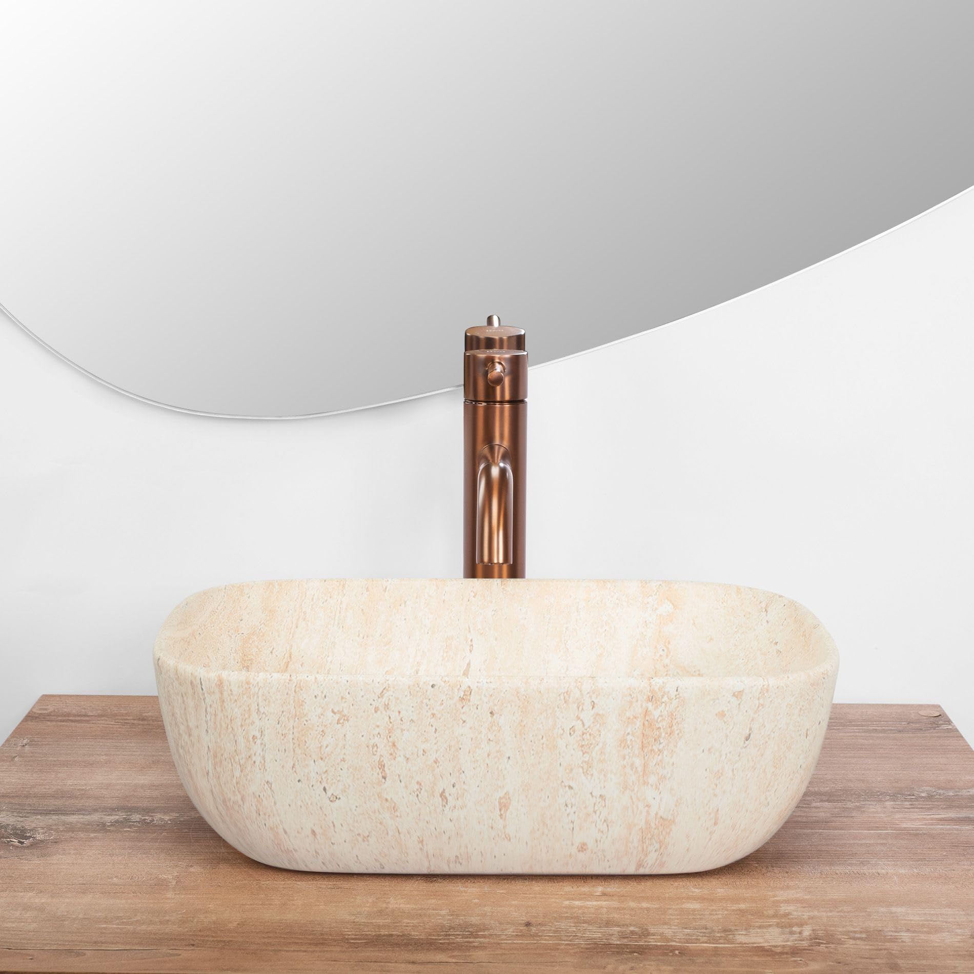 Lavabo Sobre Encimera Rea Belinda Mini Beige
