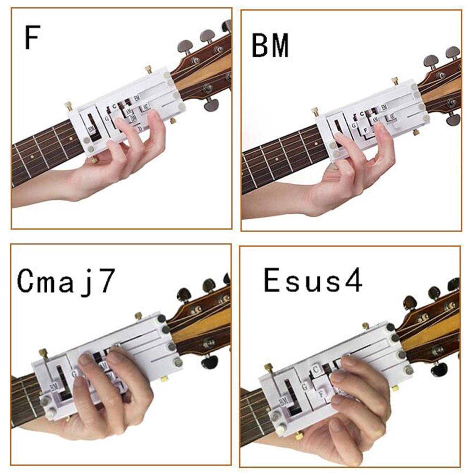 Teaching Aids per Chitarra Pratica Strumenti Assistenti Apprendimento Corde Accessori Funzionali in Plastica Adatto a Adulti Ragazzi, White