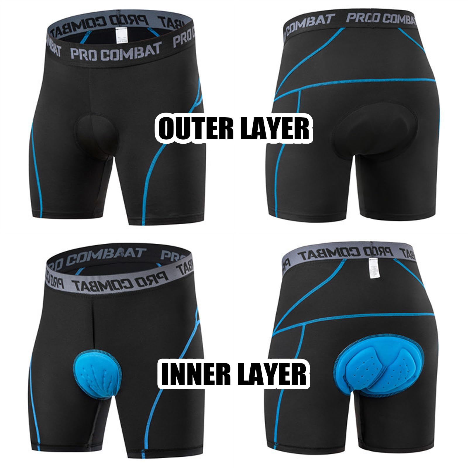 BDSHUNBF Culotte Ciclismo Hombre - Pantalón Corto Acolchado 3D para MTB y Bicicleta, Cómodo y Transpirable