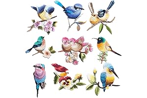 9 Pieces Cute Birds Patch Appliques, Sew on Iron on Birds Embroidery...