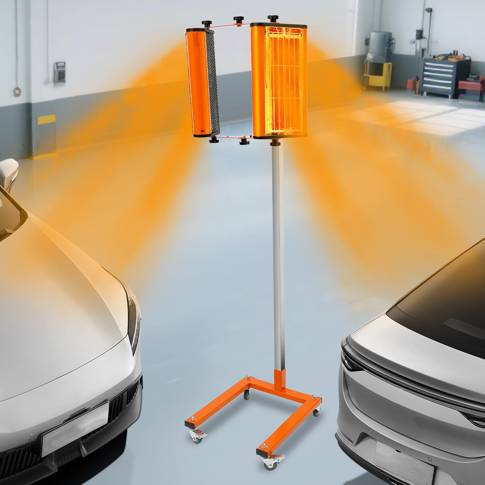 Séchoir à ongles Infrarouge, 2000W Séchage Sèche-ongles Infrarouge Lampe de Polymérisation pour Réparation de Voiture, Cabines de Peinture Automobile, Séchage de Mastics, Réparation de