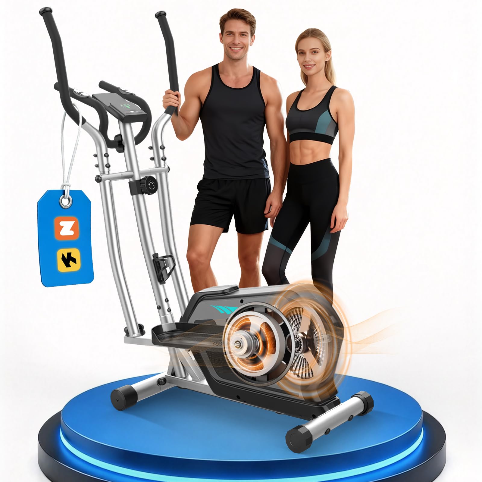 Neezee Cross Trainer with 16 Levels Resistance,Pulse Sensor,App Compatible