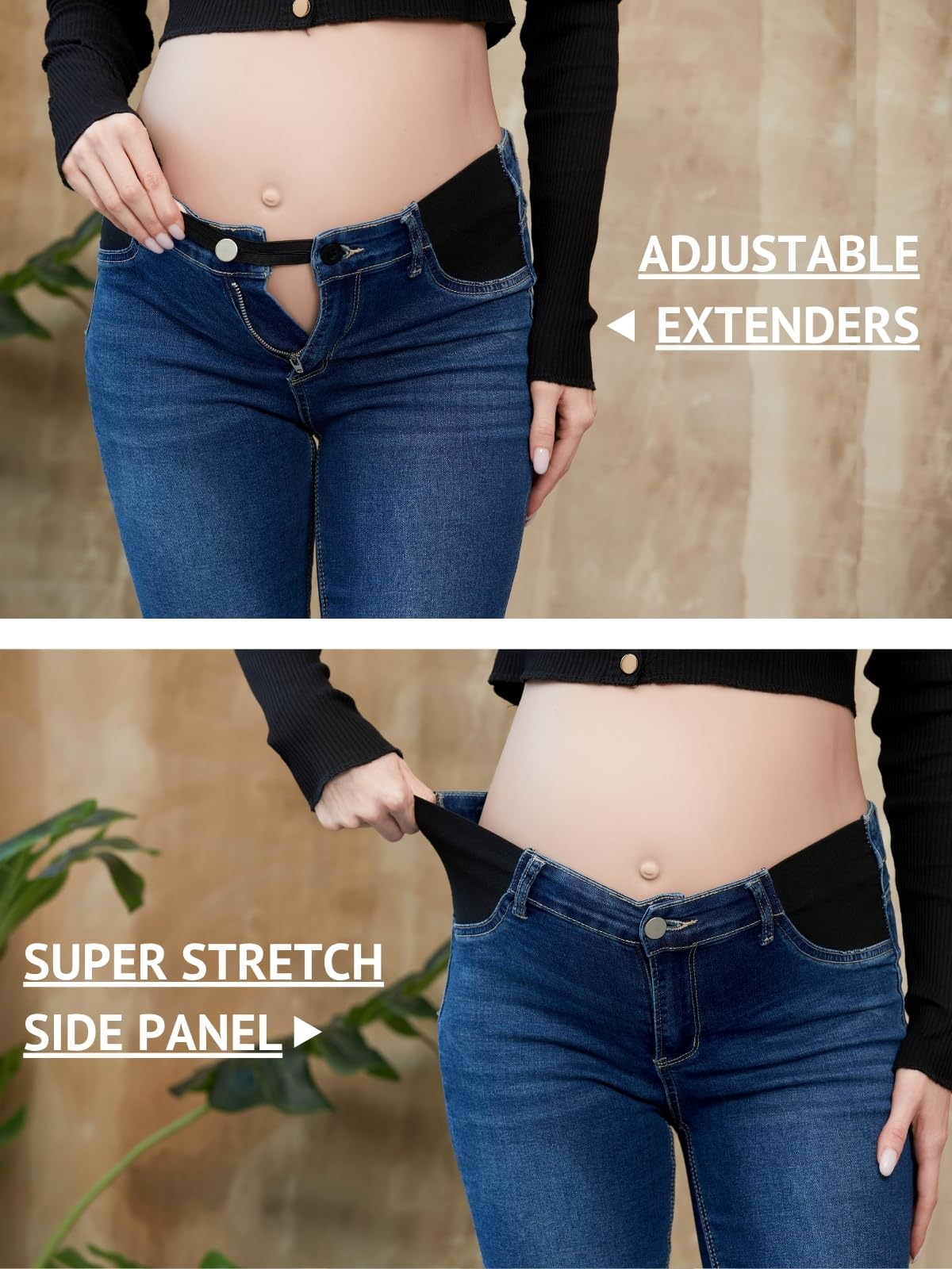 Jeans de maternidad para mujer, ajustados, elásticos, pierna recta, pantalones de mezclilla con bolsillos