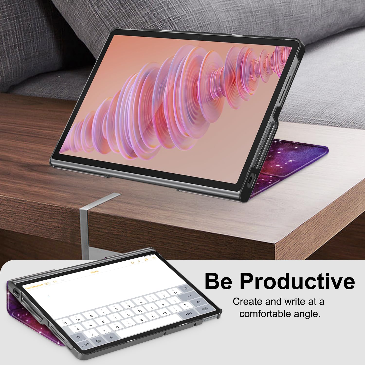 Fintie hoes voor Lenovo Tab Plus (TB351FU) 11,5 inch 2024 Tablet - Ultradunne hoes met magneetvergrendeling, satijnblauwgroen