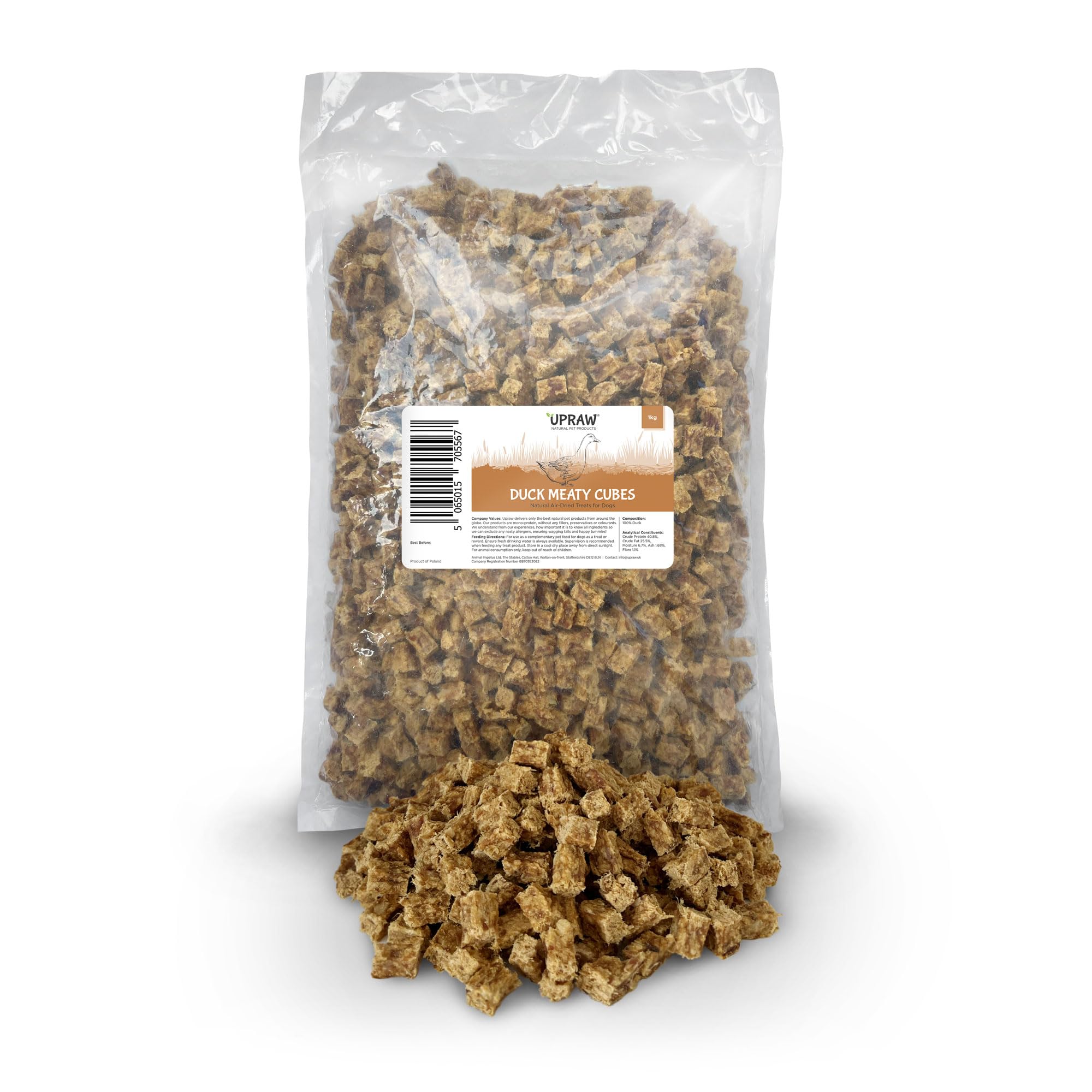 UPRAW Natural Dog Training Treats in bulk, 1kg 100% Pure Meat Training Cubes, Natural Hypoallergenic, Grain Free - Image 2