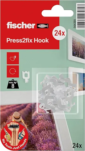 Fischer Fast&Fix Ganci Appendere Quadri Senza Forare, Installazione Rapida, Fino 16kg