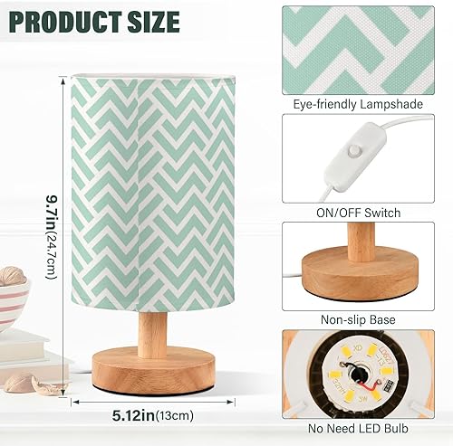 Miniatura 3 de Bedside Table Lamp Led Lamp Elegant Geometric Green Stripes Lamps for Girls Patio lampara de Noche para cuarto