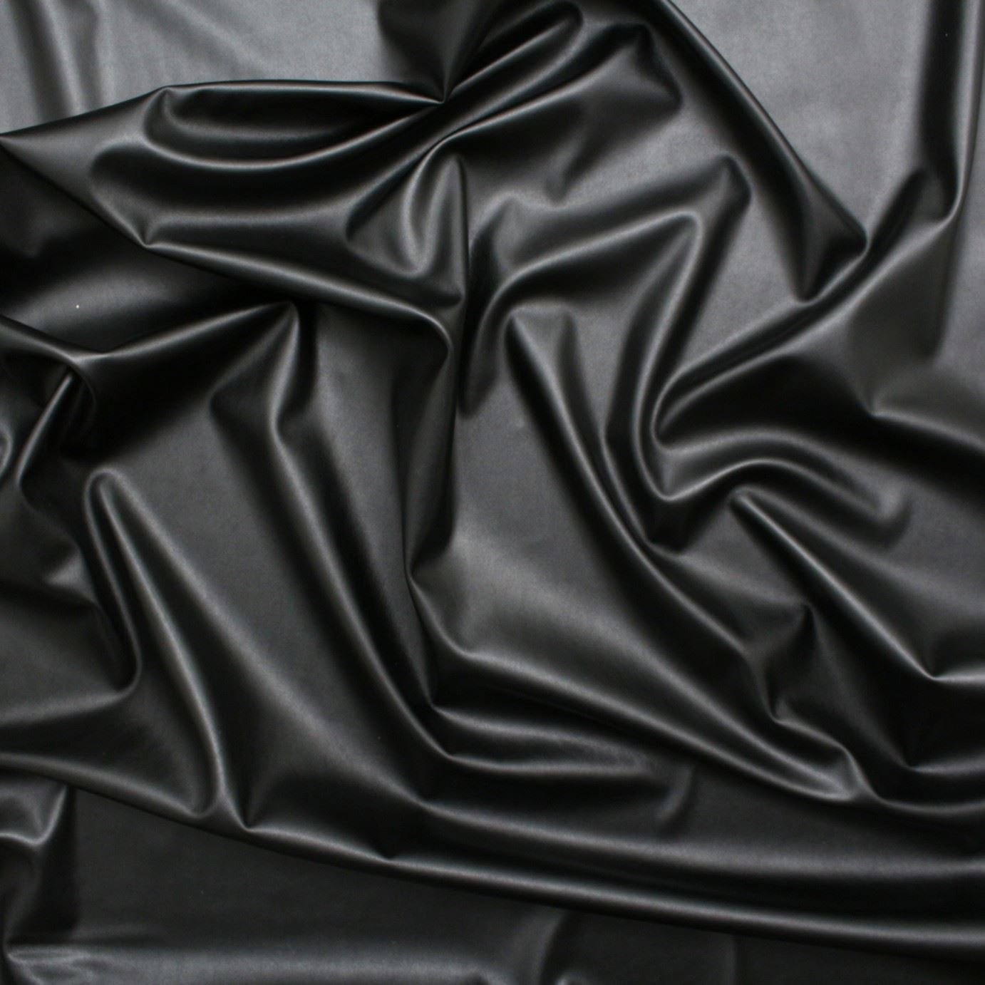 Ecopelle Nera Elasticizzata Per Abbigliamento, Tessuto Similpelle Stretch Larghezza 140 Cm, Materiale PVC Morbido - 2
