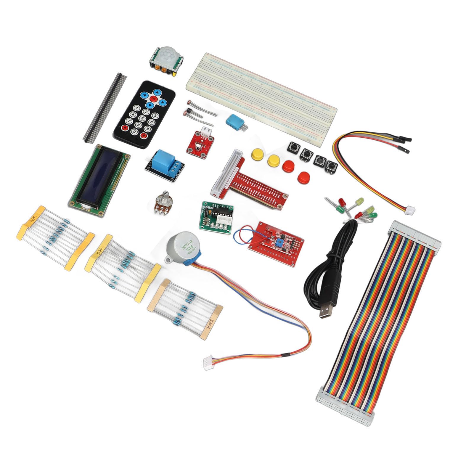Kit electrónico RasPi, Conjunto Completo de Aprendizaje de componentes para Principiantes